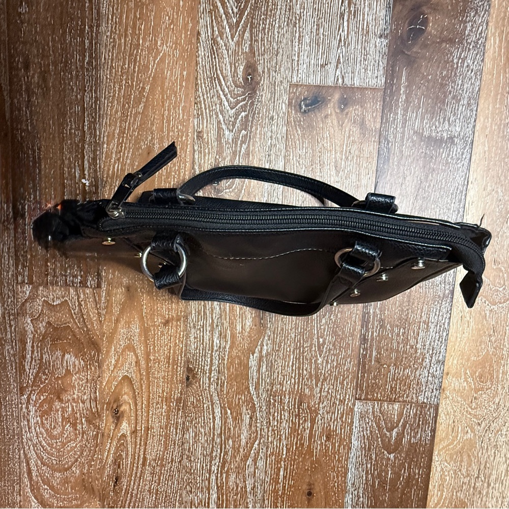 B.O.C. Black Leather Studded Bag Purse - Picture 8 of 8